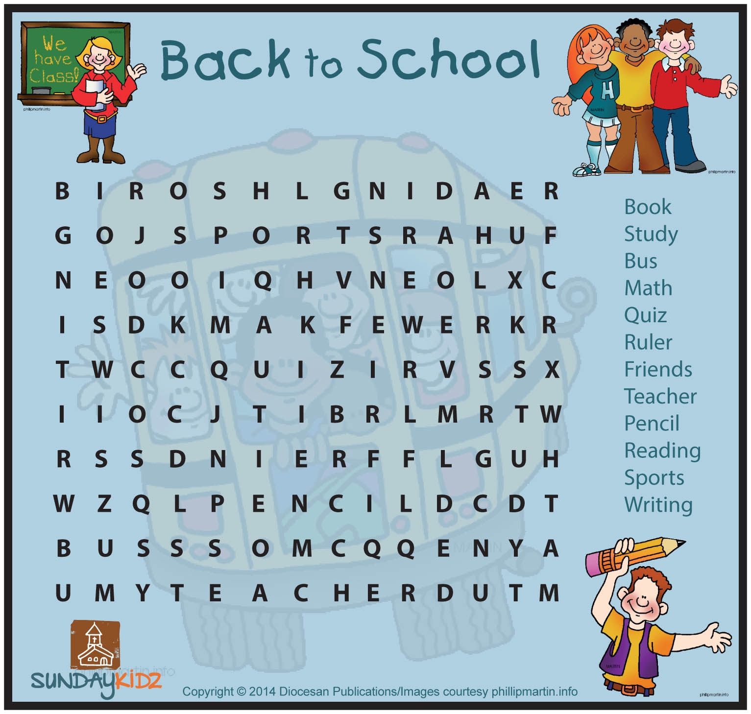 Back To School Square Crossword Diocesan