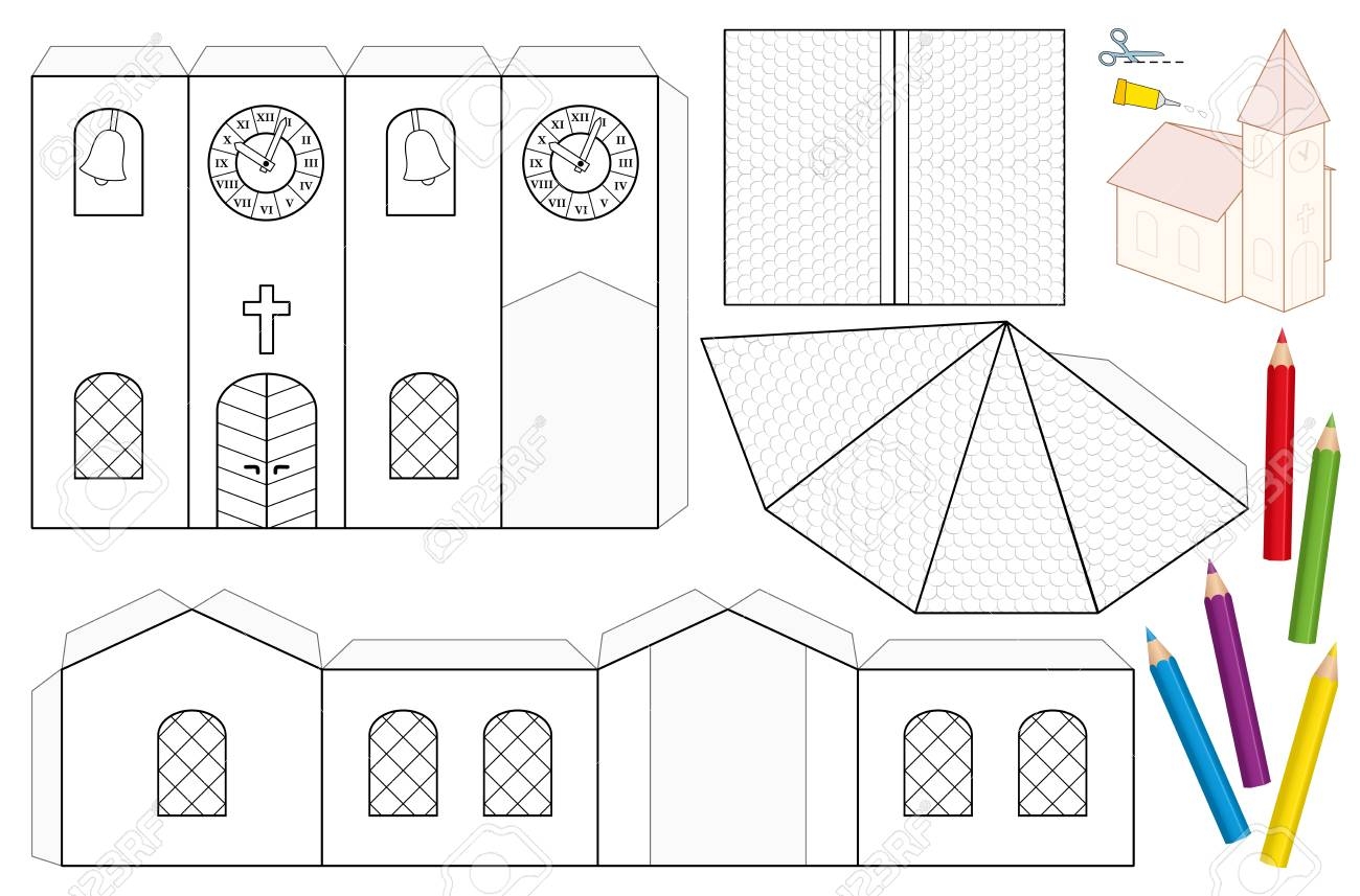 Bastelbogen Aus Kirchenpapier Unbemalte Ausgeschnittene Vorlage 