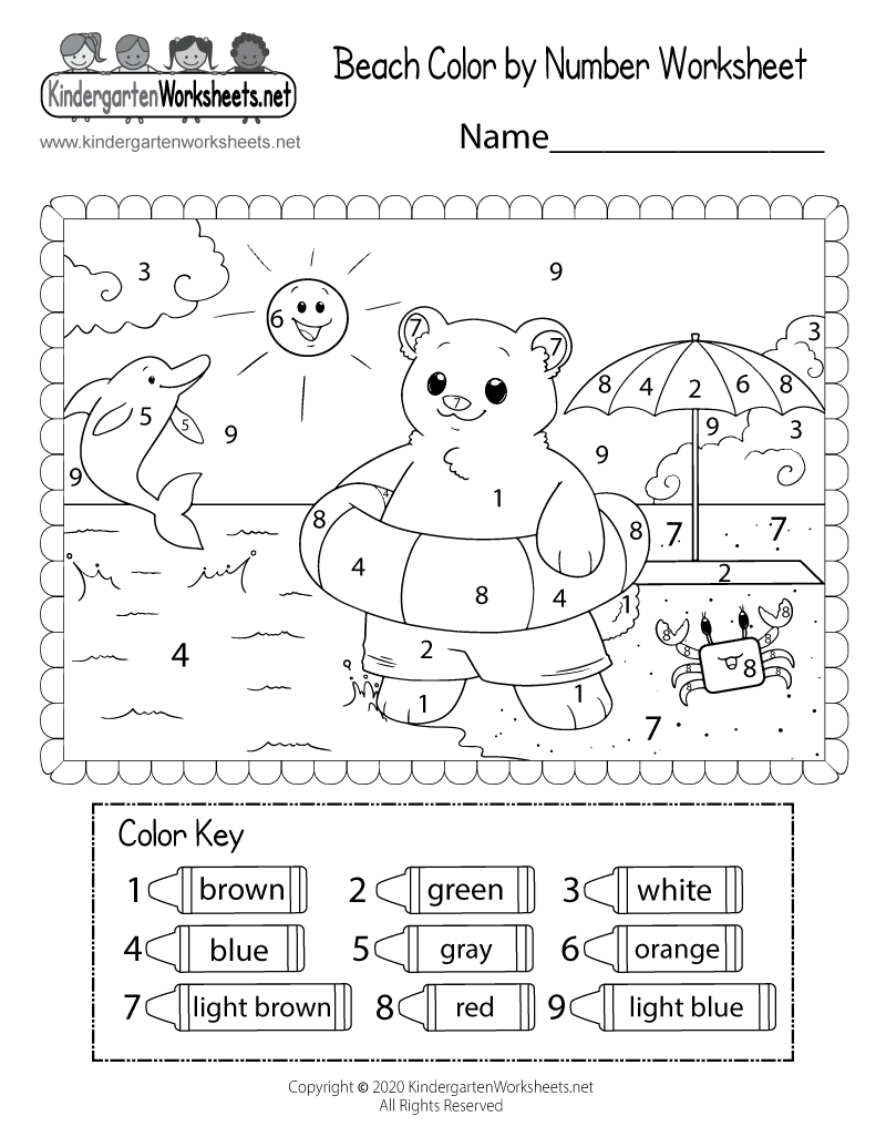 Printable Color By Number Worksheets For Kids