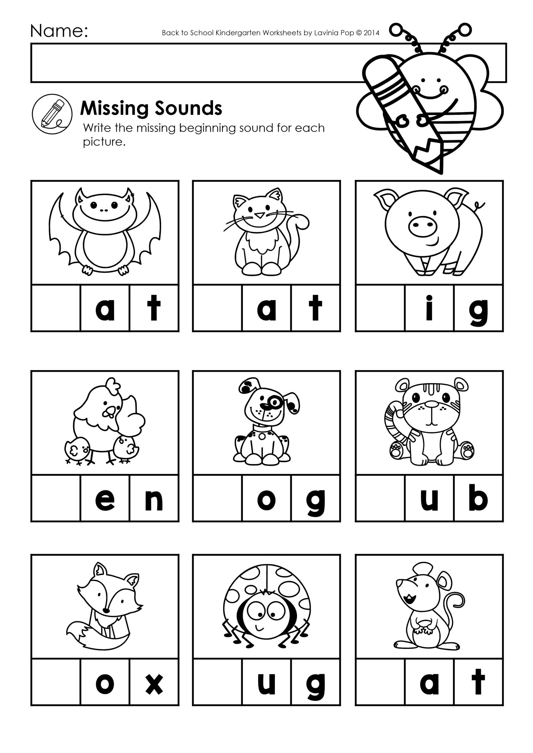 Beginning Sounds Worksheet Packet