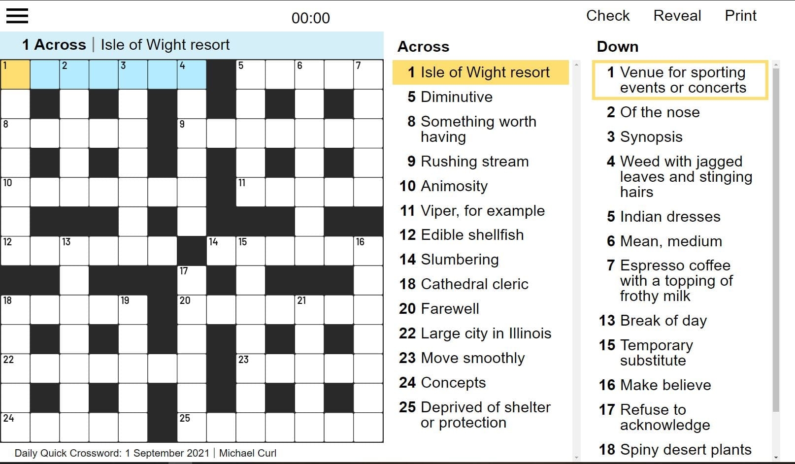 Best Daily Quick Crossword Free Online Game Daily Mail