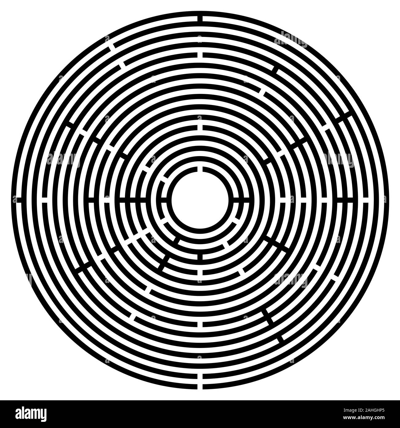 Big Black Circular Maze Radial Labyrinth Find A Route To The 