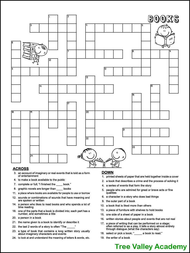 Crossword Puzzle For Grade 4 Students