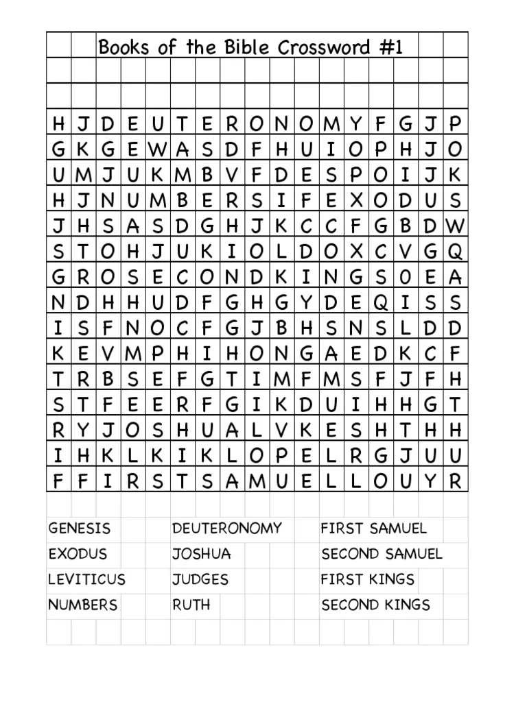 Bible Crossword Puzzles Free Printable