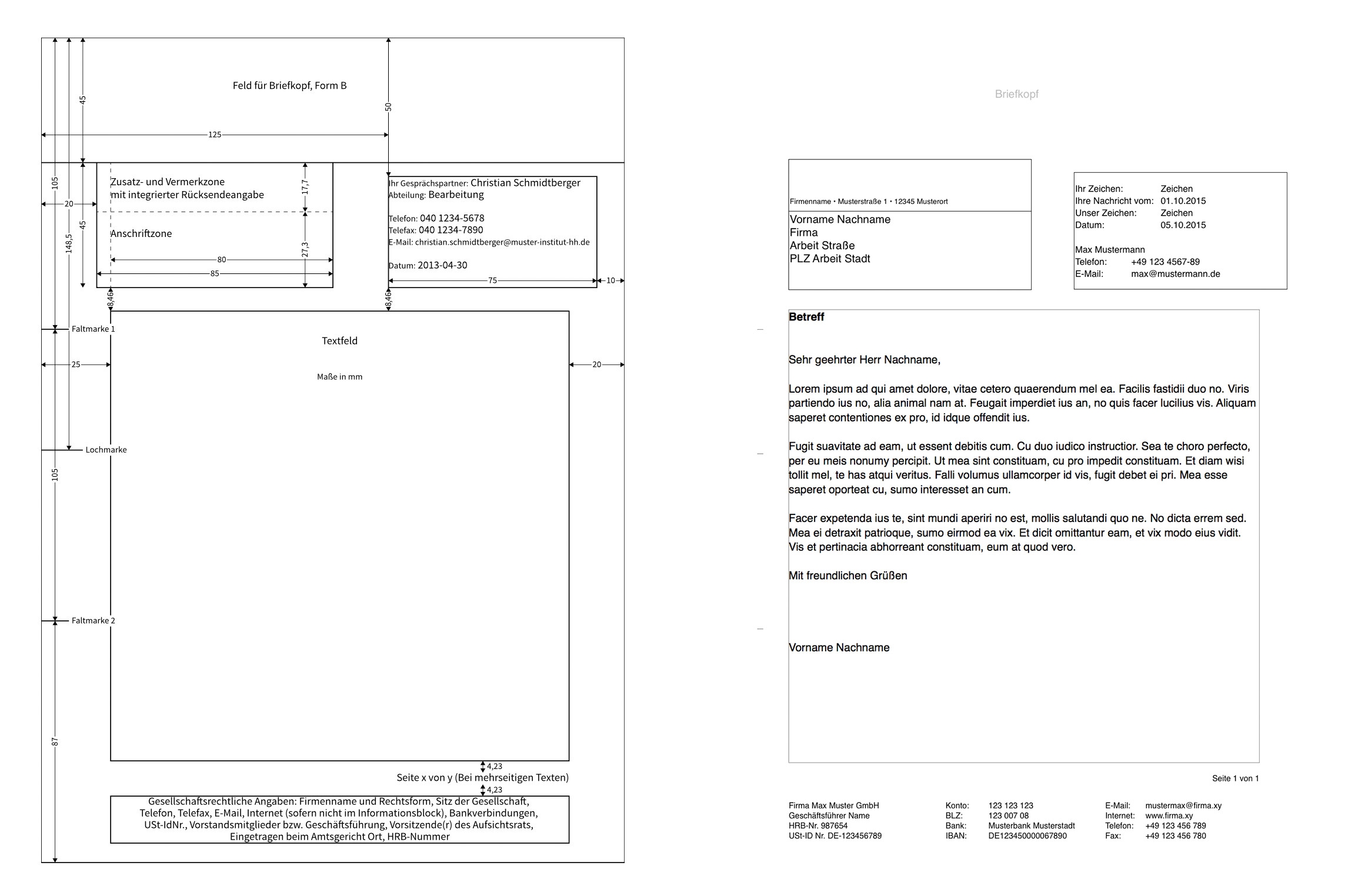 Briefvorlage Nach DIN 5008 Numbersvorlagen de