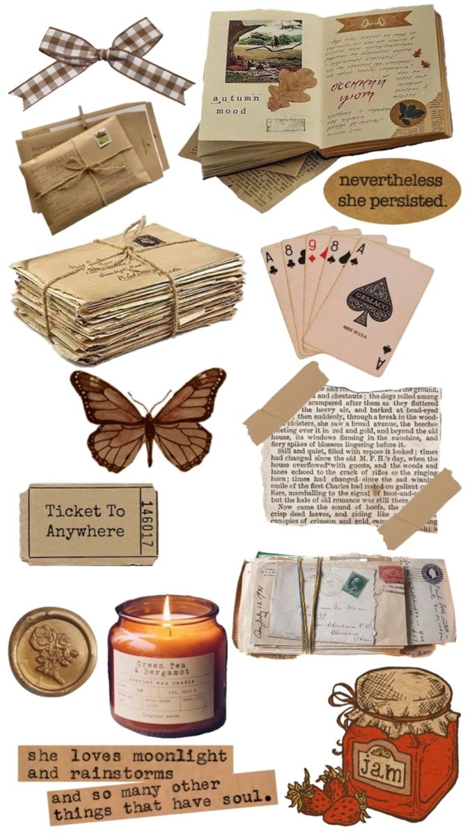 Brown Coloured Scrapbook Stickers Printable Vintage Paper 