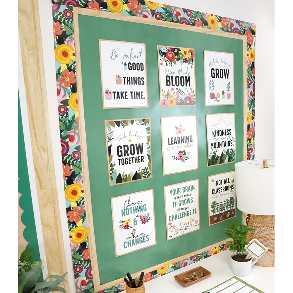 Bulletin Board Decor Floral Garden Straight Bulletin Board Borders