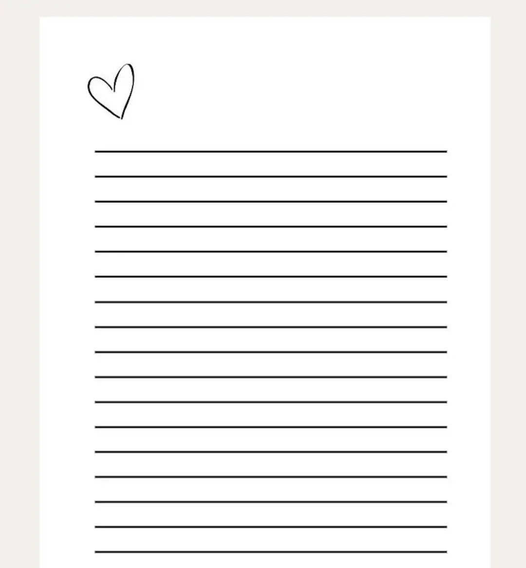Printable Love Letter Template