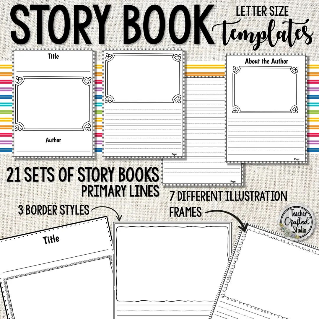 Buy Printable Storybook Templates For Kids Primary Writing Pages With Borders amp Illustration Boxes Online In India Etsy