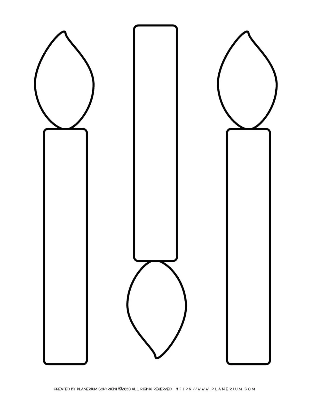 Candles Outline Three Large Candles Planerium