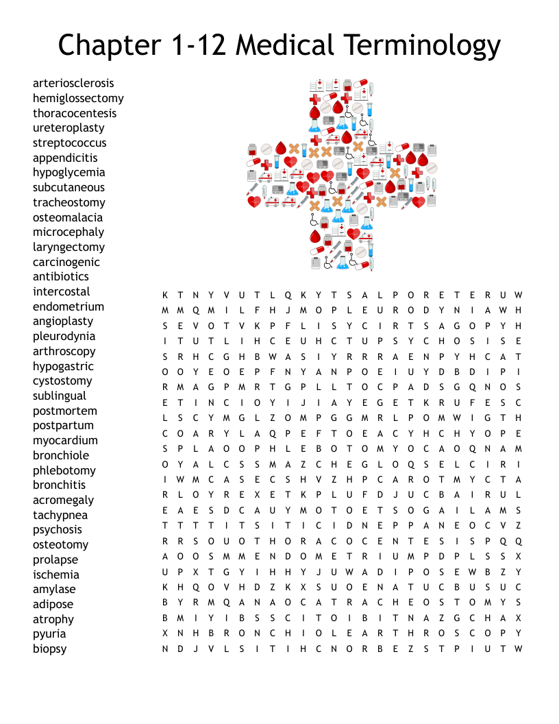 Medical Word Search Puzzles Printable