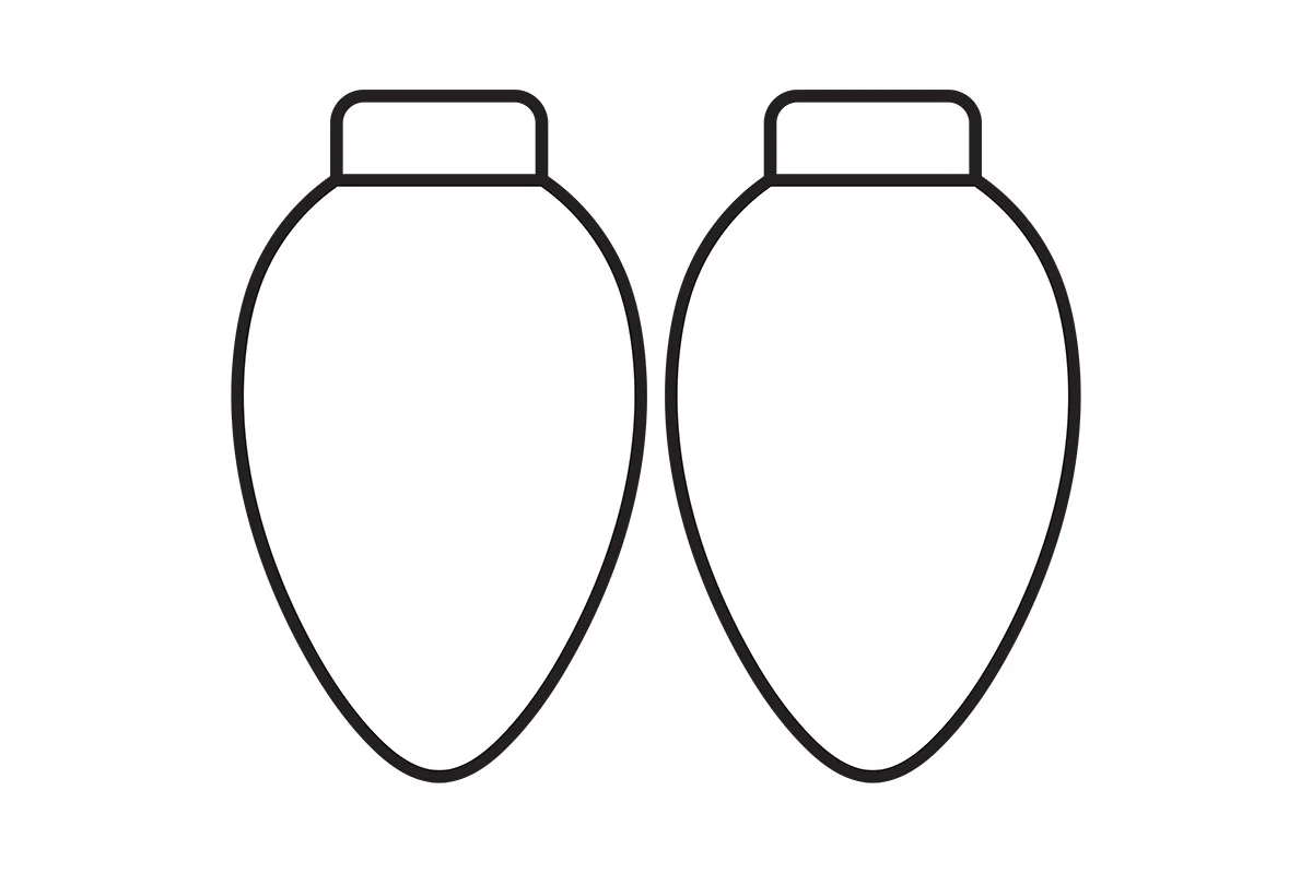Free Printable Christmas Light Bulb Template