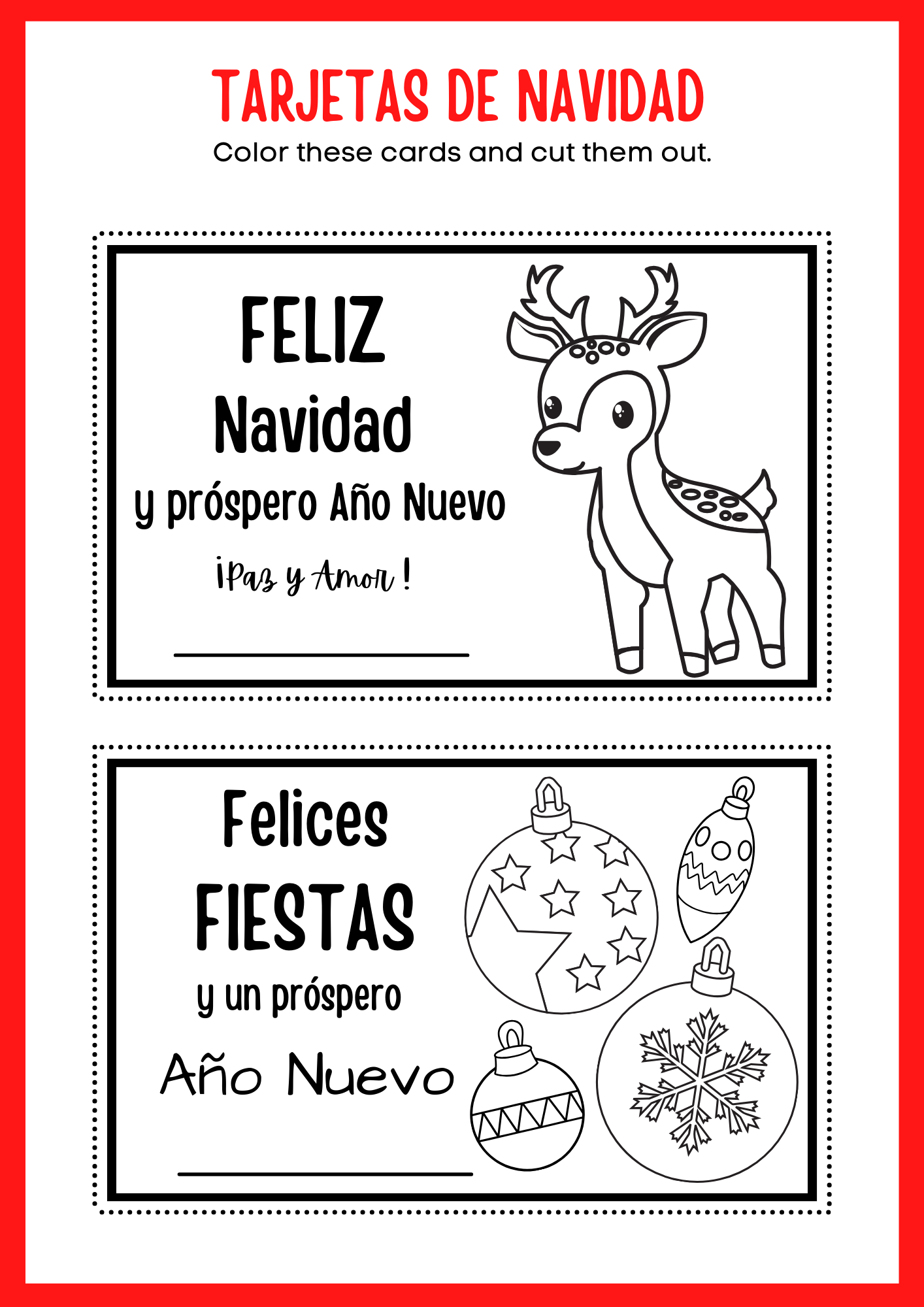 Printable Spanish Christmas Cards