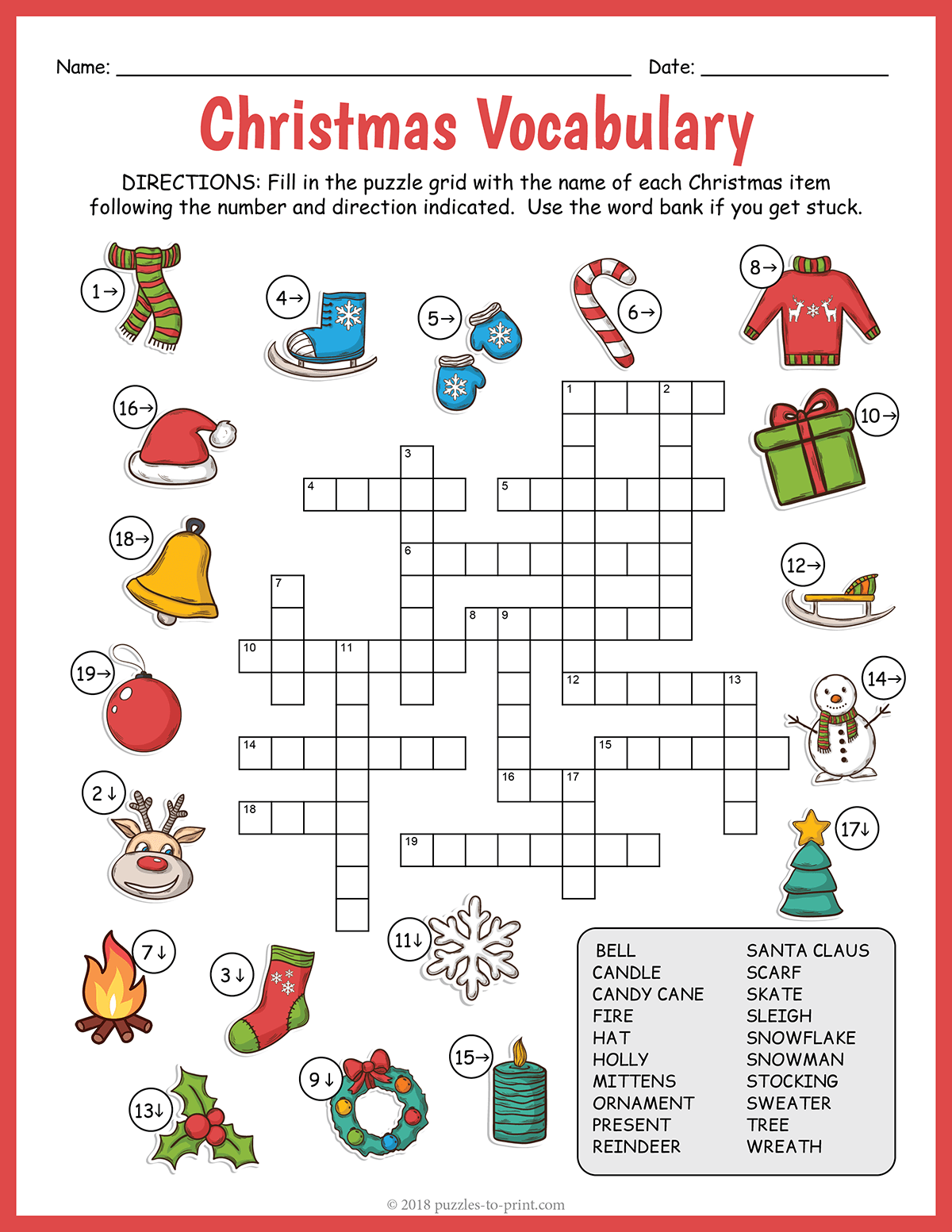 Free Printable Crossword Puzzles For Christmas