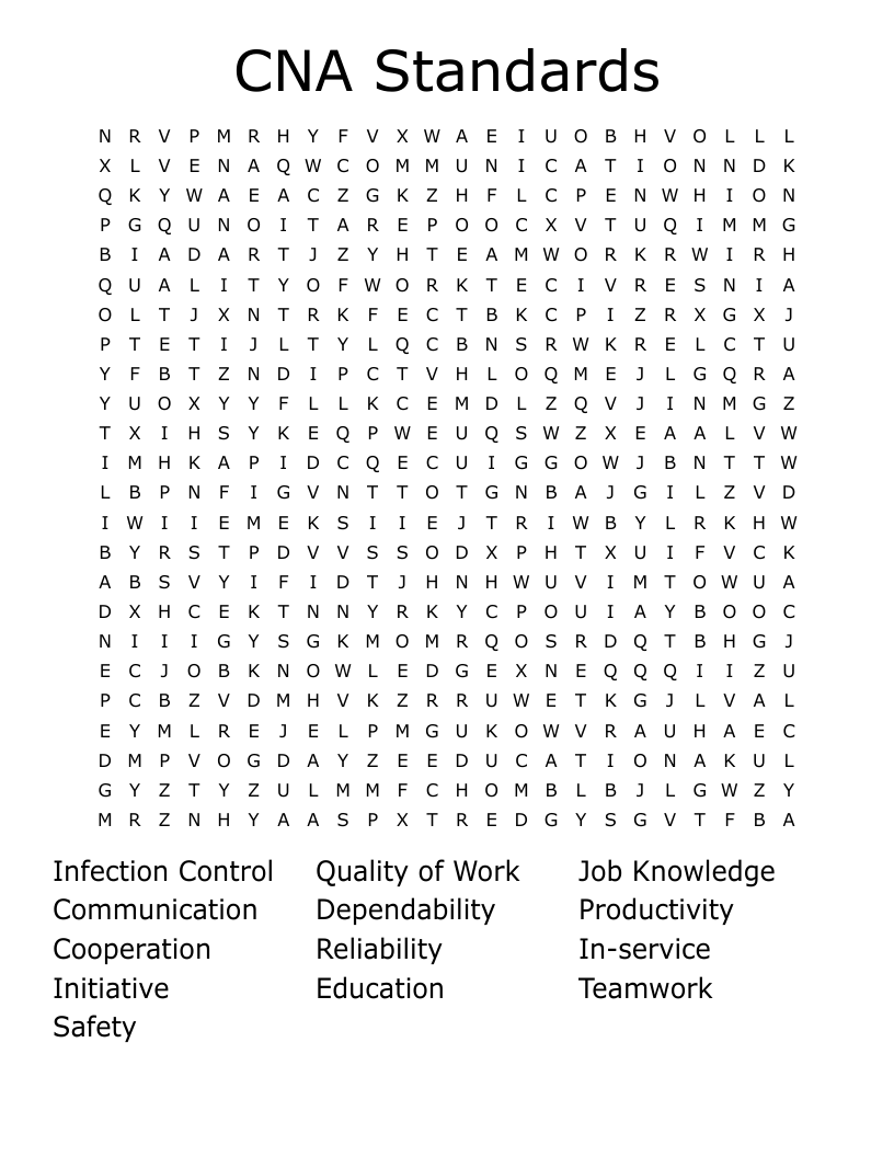 Cna Crossword Puzzles Printable
