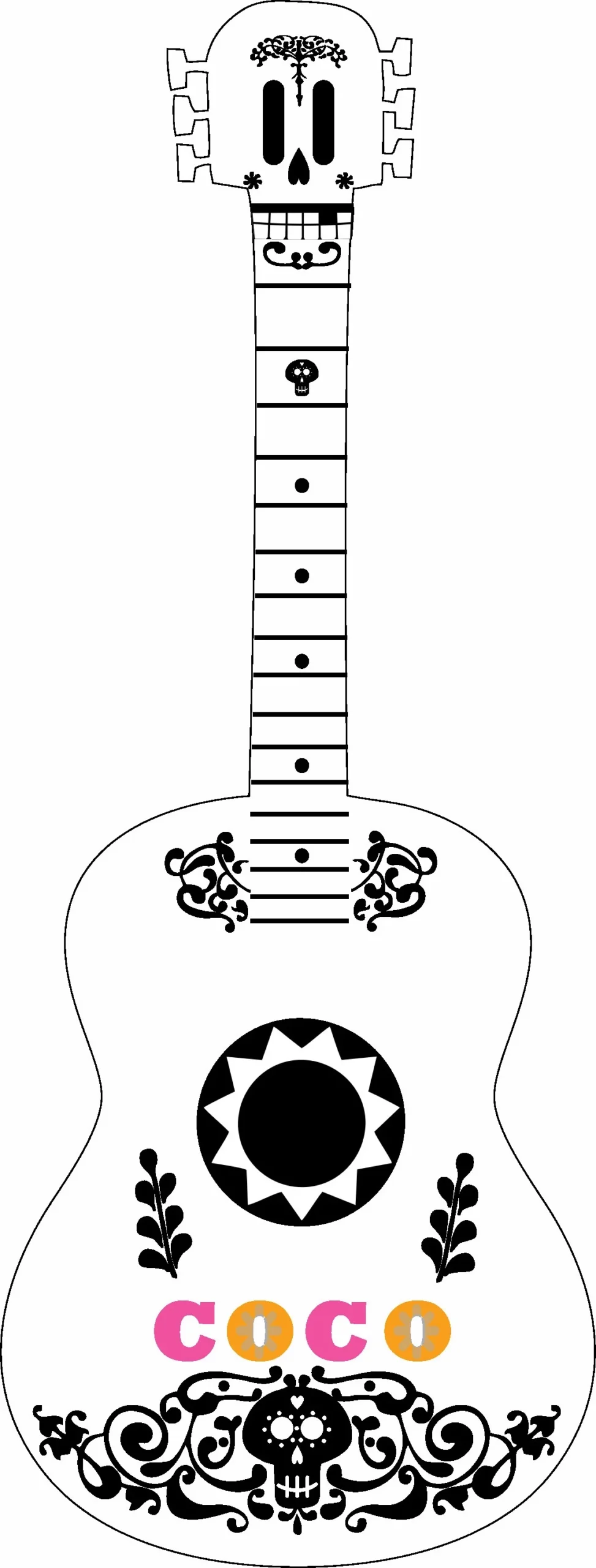 COCO Guitar Files SVG PNG And Jpg For Print Cut Cricut Laser 