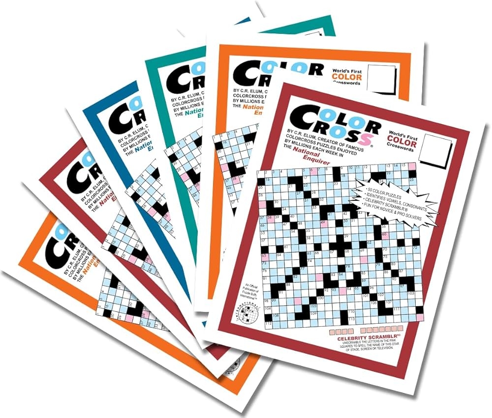 ColorCross Crosswords By Puzzle Buffs 6 For 36 Scrambl Gram Inc 