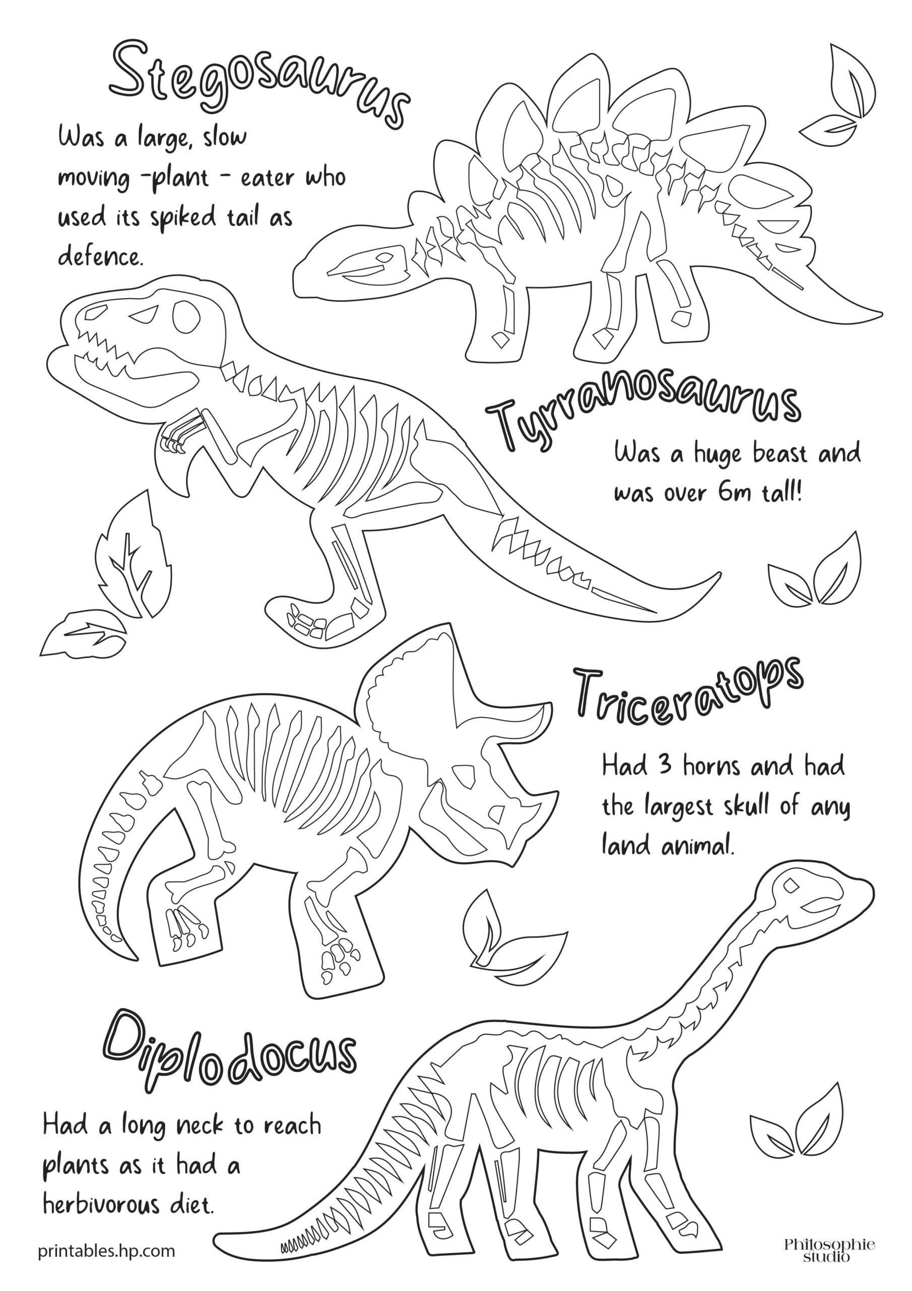 Coloring For Kids Dino Bones Printables Free Coloring Pages 