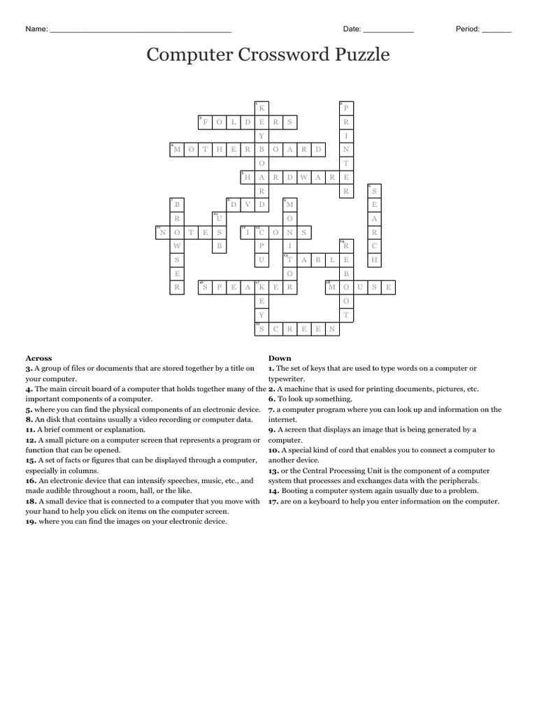 Free Computer Crossword Puzzles