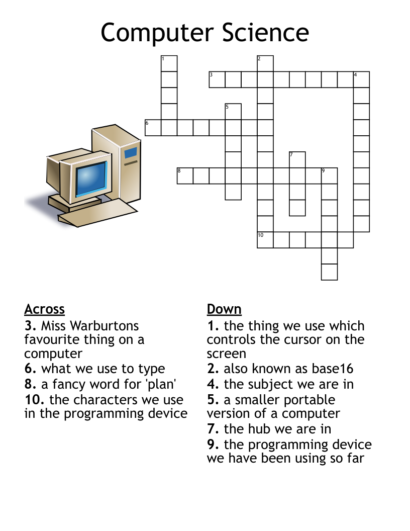 Computer Science Crossword WordMint