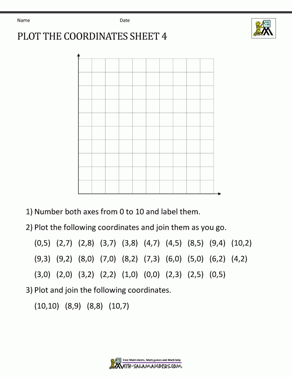 Coordinate Worksheets Worksheets Library