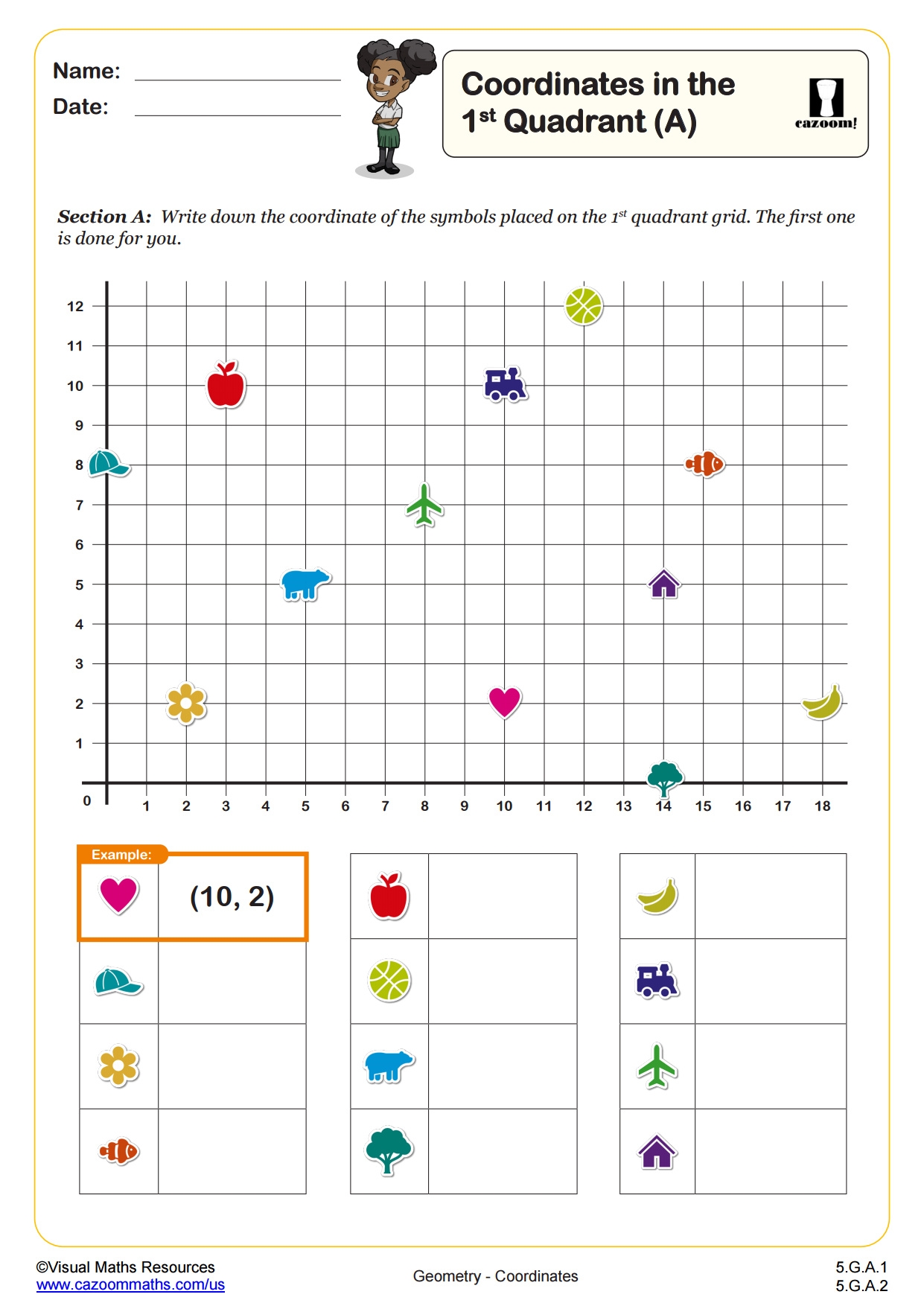 Coordinates Worksheets PDF 3D Coordinates Worksheet Cazoom Math