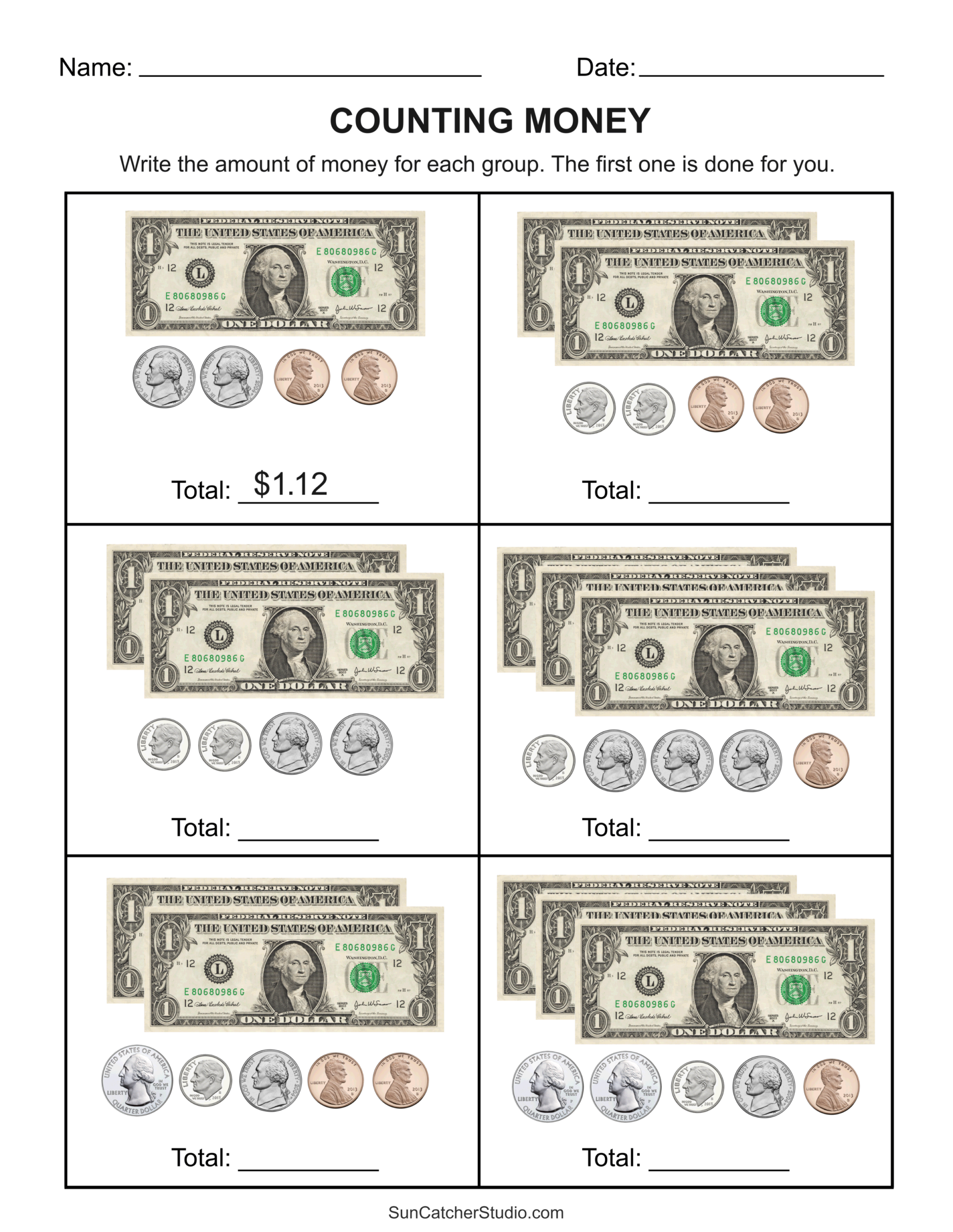 Printable Counting Money Worksheets