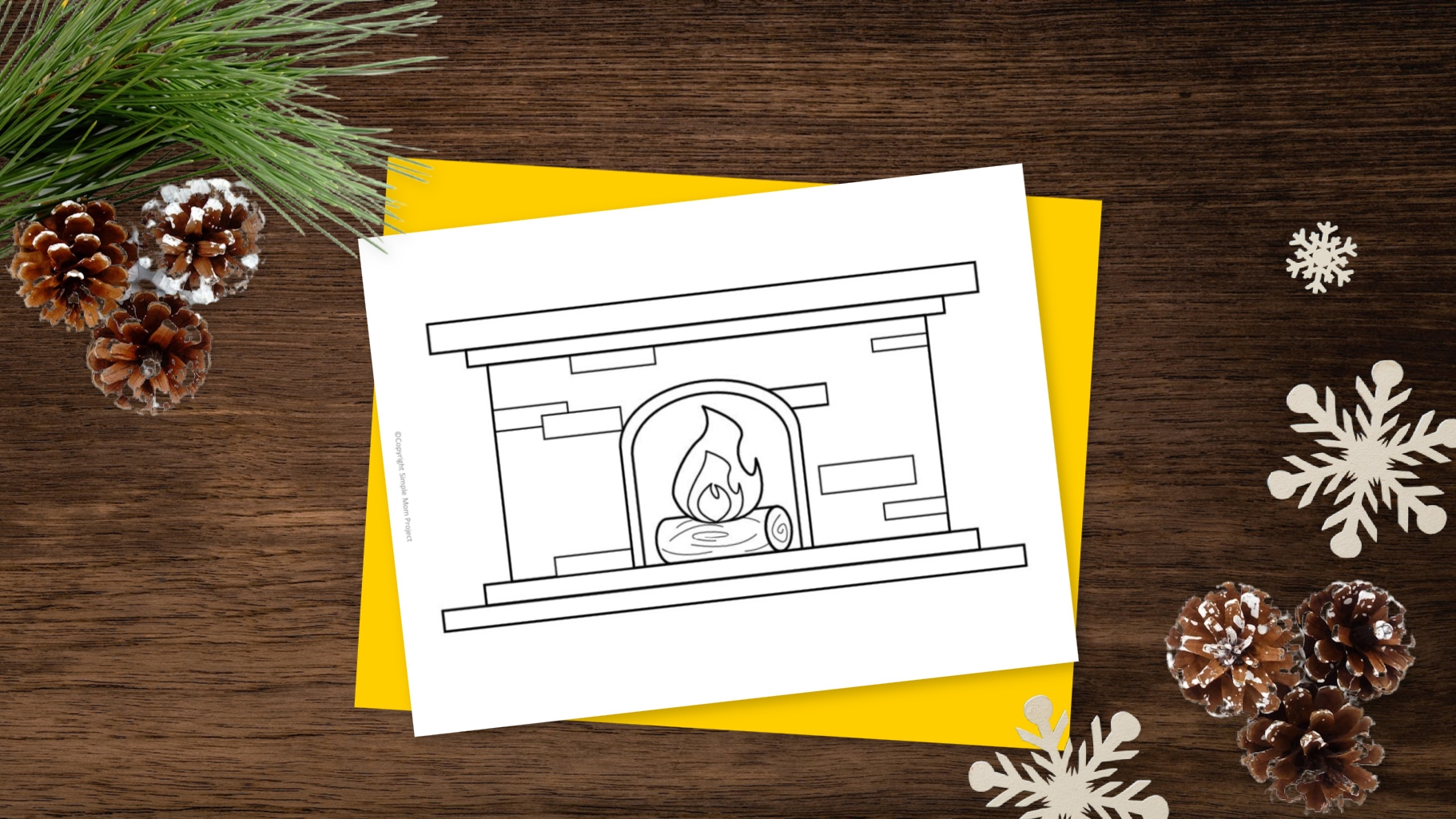 Cozy Fireplace Coloring Page Free Printable Winter Craft For 