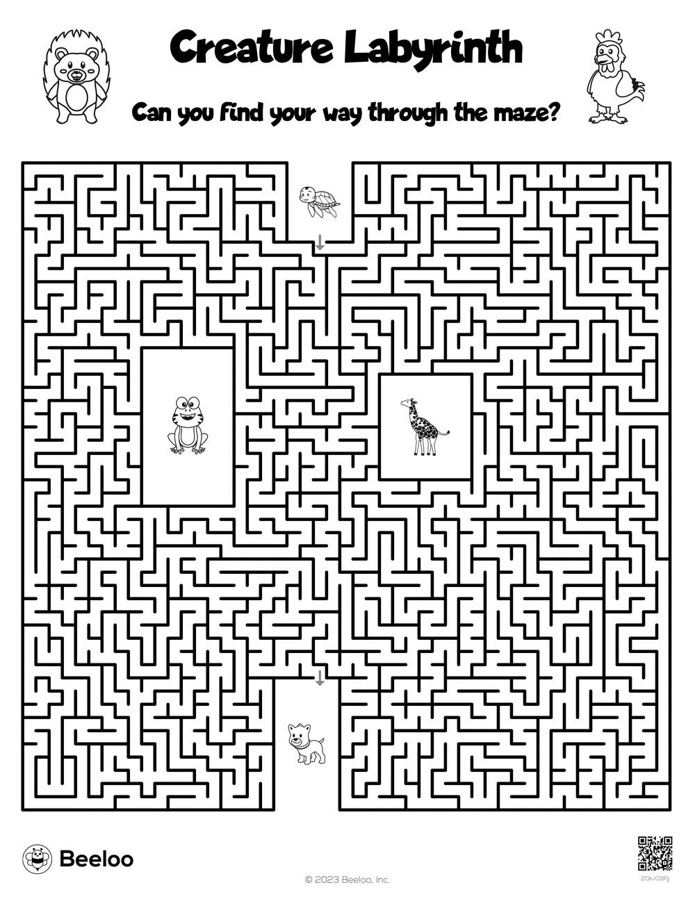 Creature Labyrinth Beeloo Printable Crafts And Activities For Kids