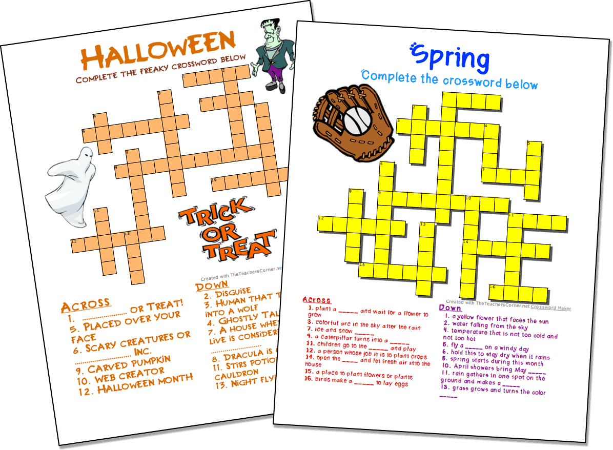 Free Crossword Puzzles Maker  Printable
