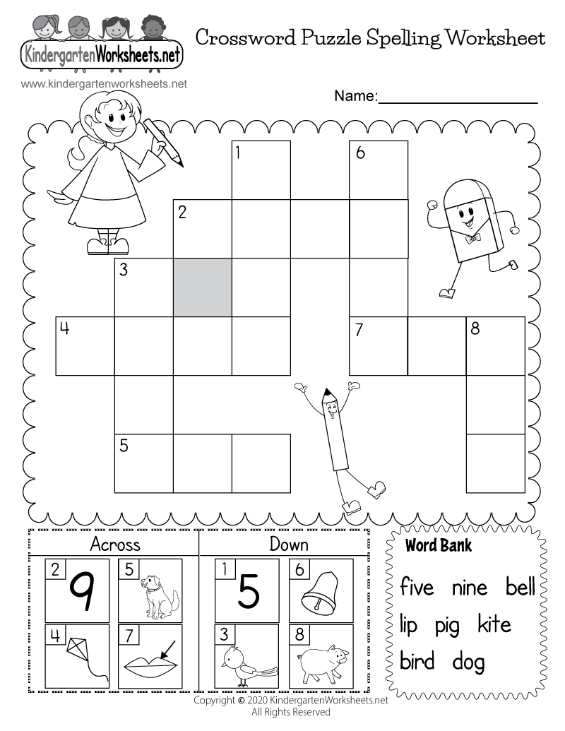 Printable Spelling Worksheets For Kids