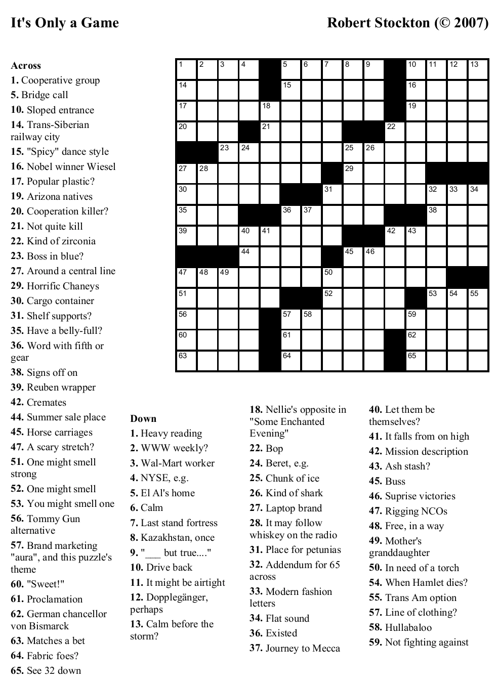 Crosswords Washington Post