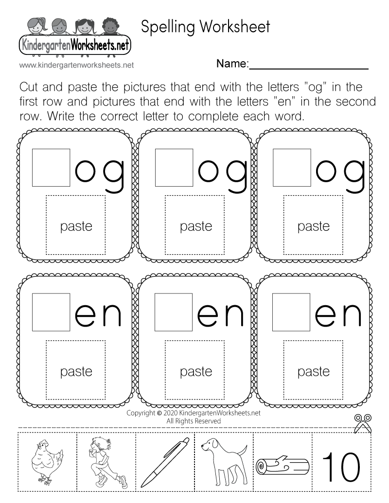 Free Printable Spelling Worksheets