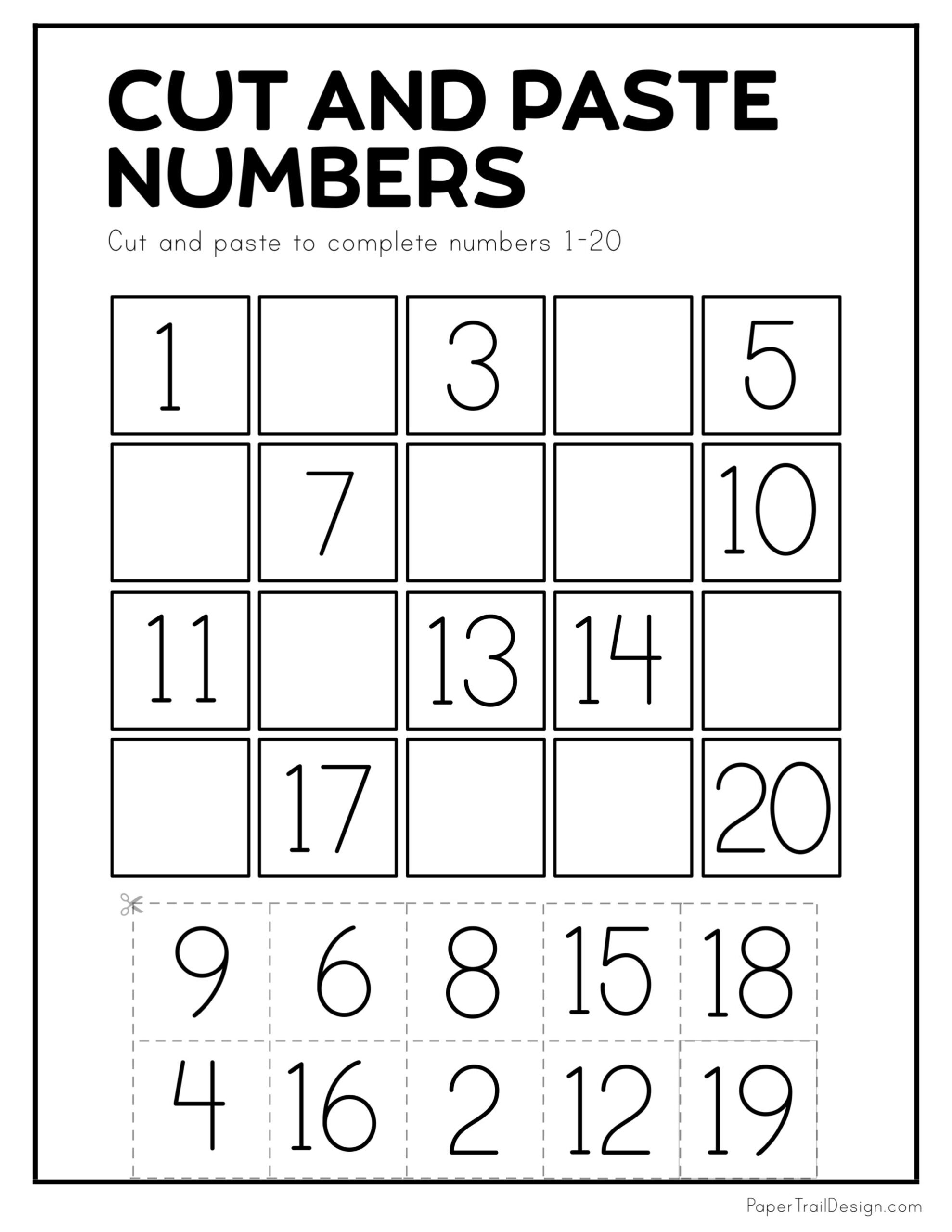 Cut And Glue Worksheets Preschool