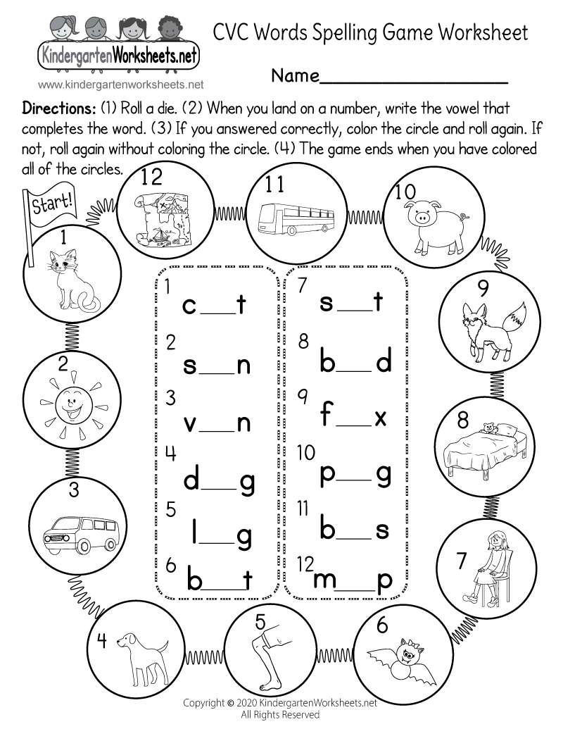 Cvc Free Worksheets Printables