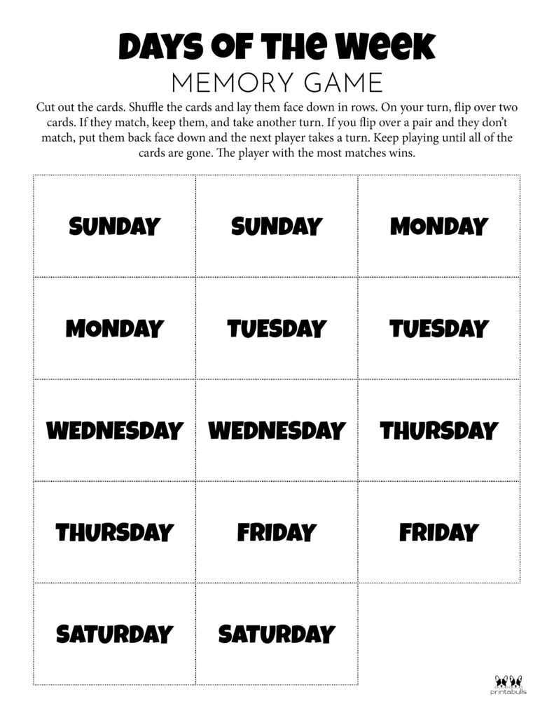 Days Of The Week Worksheets amp Printables 50 Free Pages Printabulls