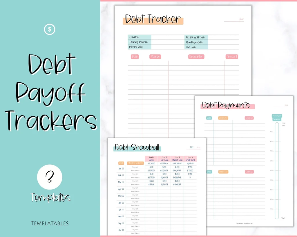 Debt Payoff Debt Snowball Debt Tracker Printable Templates