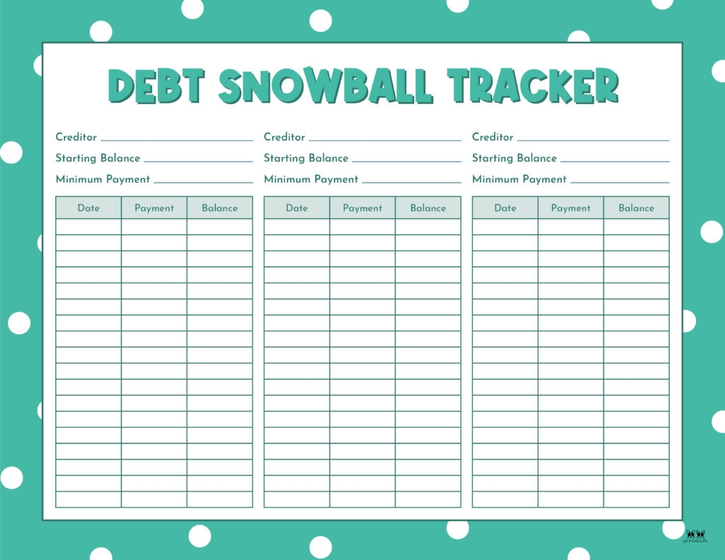 Debt Trackers amp Debt Snowball Worksheets 35 Pages Printabulls 