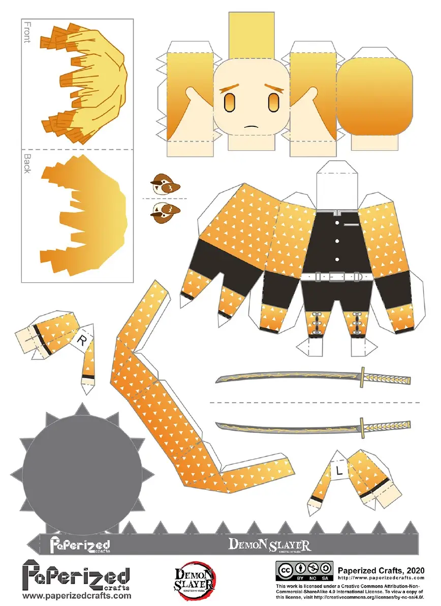 Demon Slayer Zenitsu Agatsuma Papercraft PDF PDF
