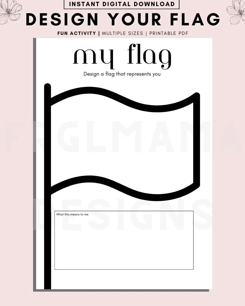 Design A Flag Printable Homeschool Activity PDF Etsy Australia