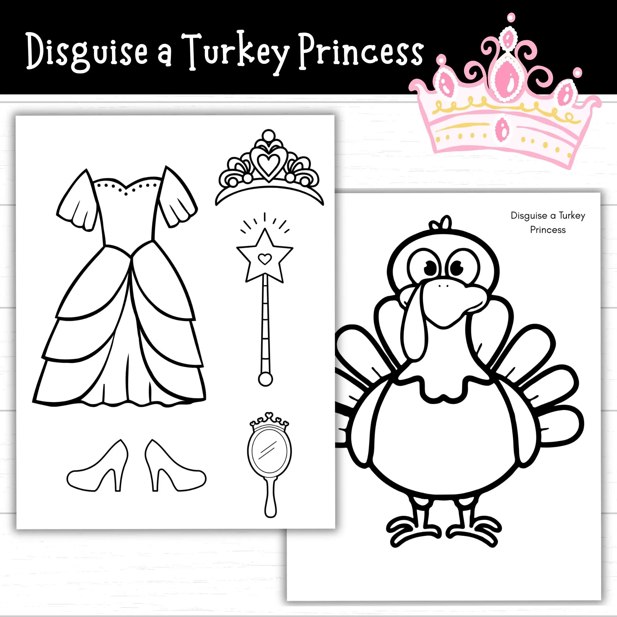 Disguise A Turkey Princess Princess Turkey Disguise Coloring Page 