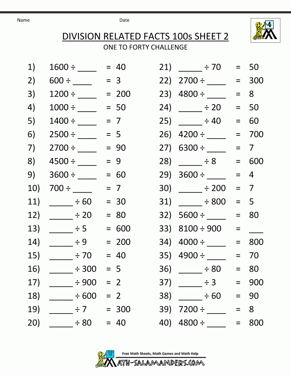 Dividing By Multiples Of 10
