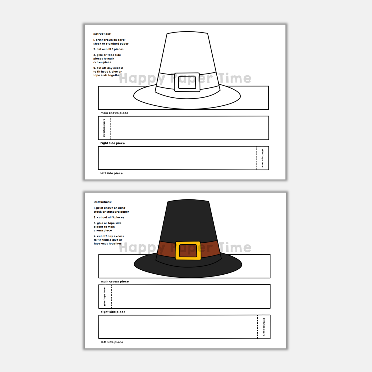 Diy Pilgrim Hat Cut Out Free Printable Pilgrim Pilgrim Hat Craft 