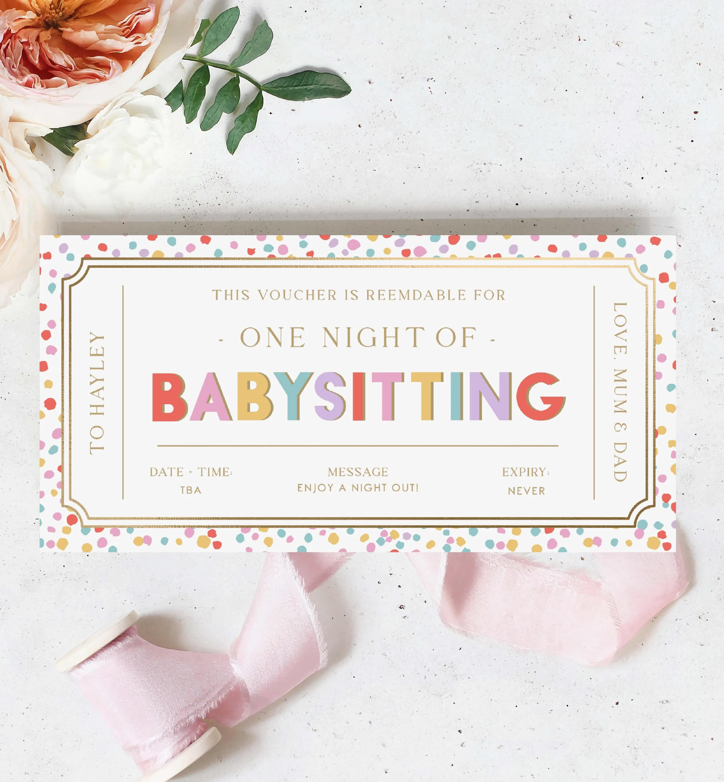 Free Printable Date Night Babysitting Coupon Template