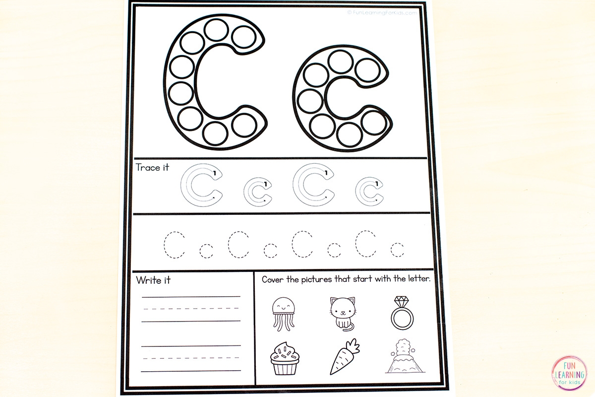 Dot The Letter Printable Worksheets
