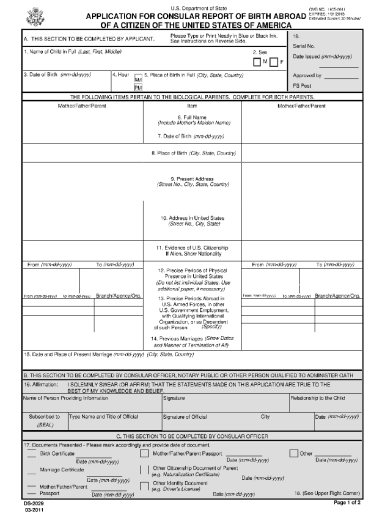Ds Form 2029 Form