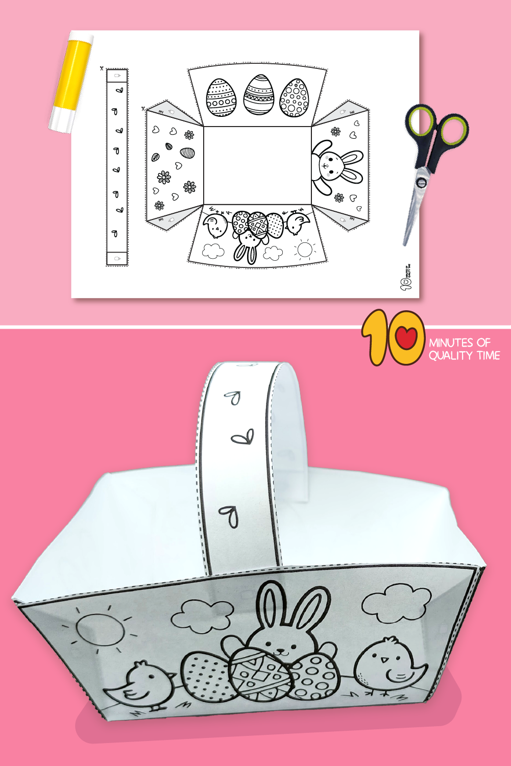 Easter Basket Template Craft 10 Minutes Of Quality Time