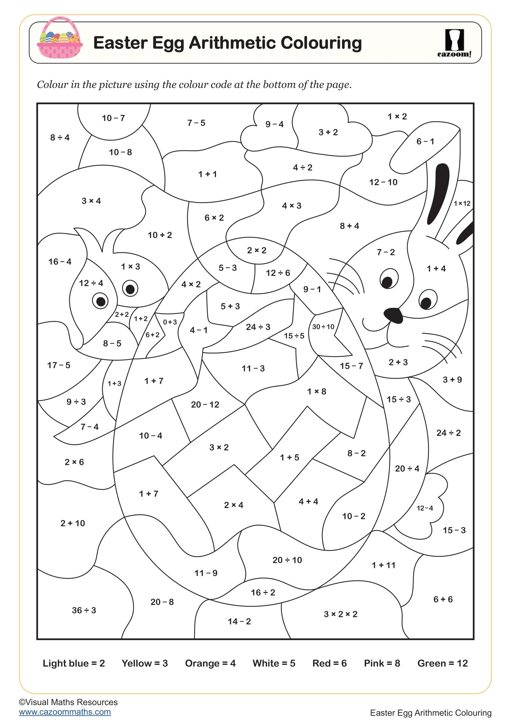 Easter Maths Worksheets Printable PDF Easter Maths Worksheets