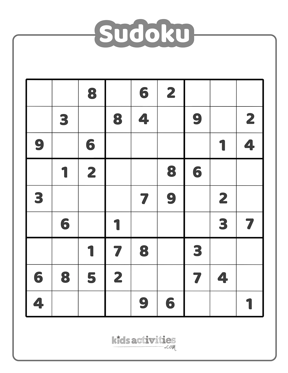 Printable Sudoku Puzzles For Beginners