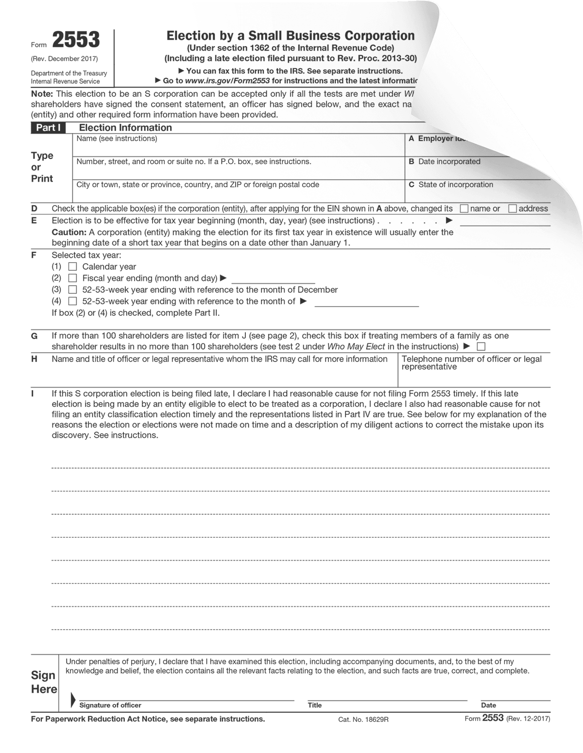 Irs Form 2553
